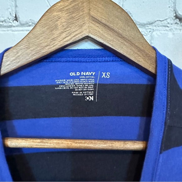 Old Navy blue and black striped long sleeve shirt - Picture 3 of 4